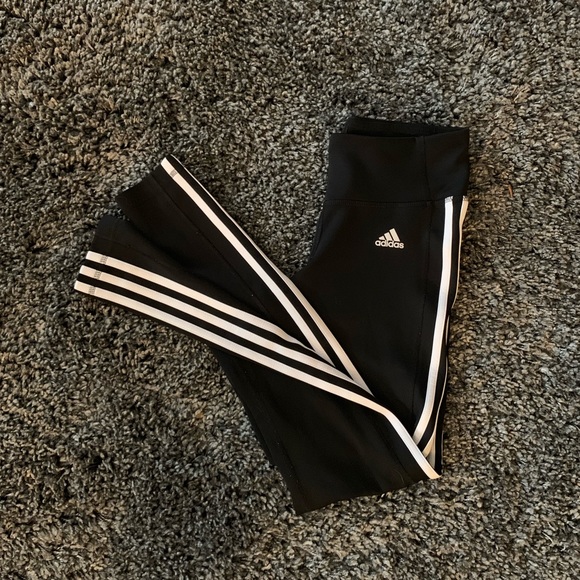 SOLD! Adidas Climalite 3 Stripe Leggings - Picture 2 of 8